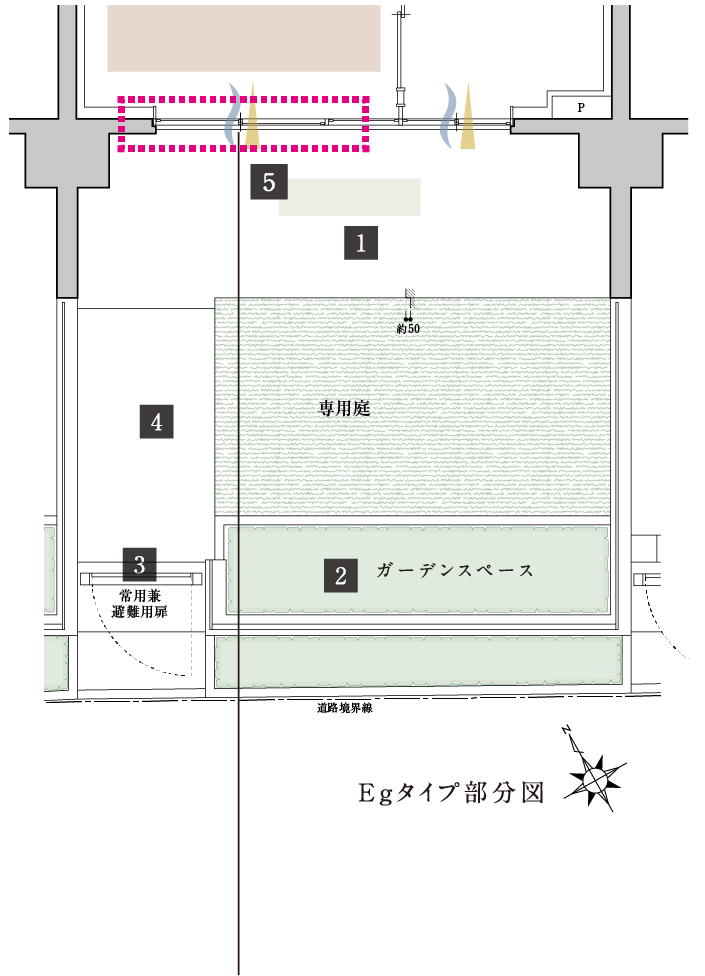 専用庭付き住戸タイプの例